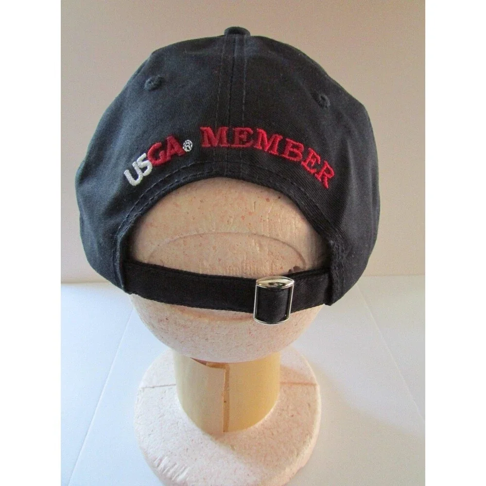 Lot of 5 New US Open Black Golf Tennis Hat Cap Strapback Adj. USGA Member